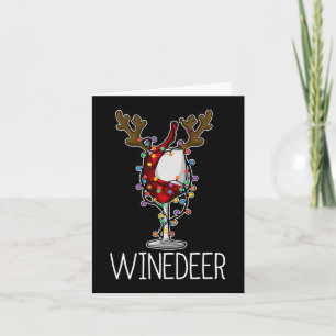 Weihnachtswein Rentier Roter Wein Glas Karte