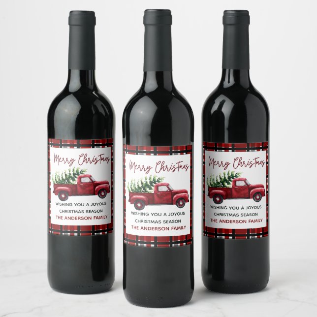 Weihnachtswein - Roter LKW Weinsiegel Weinetikett (Flaschen)