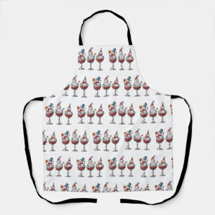 Weihnachtswein Schneemänner Feiertagsgetränke Xmas Schürze