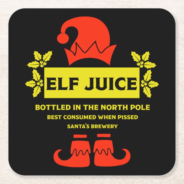 Weihnachtswein und glänzende Weinetiketten Rechteckiger Pappuntersetzer (Vorderseite)