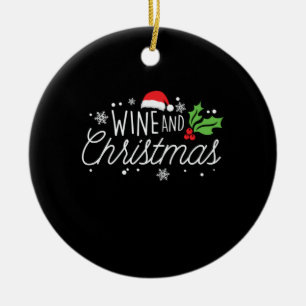 Weihnachtswein und Weihnachten Keramik Ornament