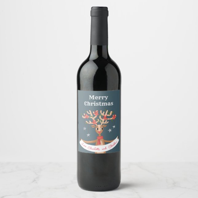 Weihnachtsweinmarke Weinetikett (Vorderseite)