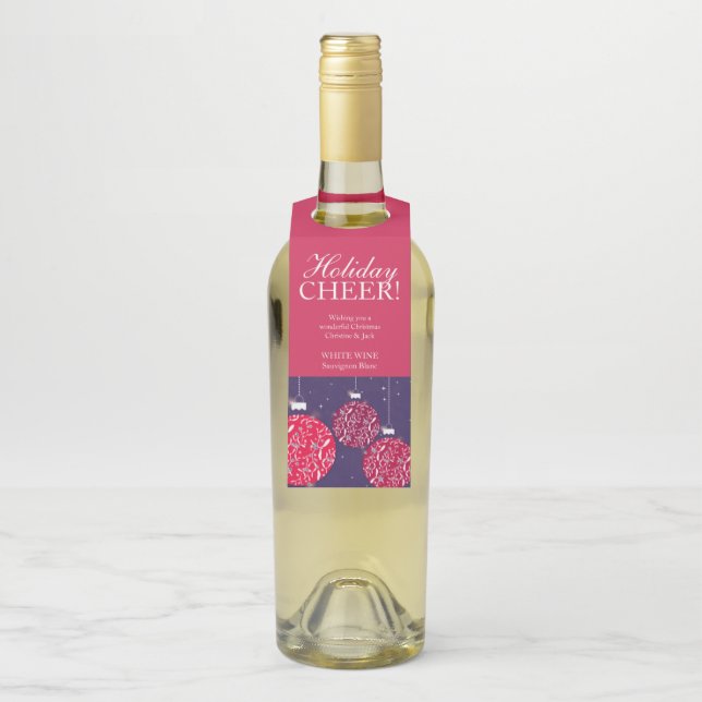Weihnachtsweinmarken baumeln rot personalisiert flaschenanhänger (Auf Flasche)