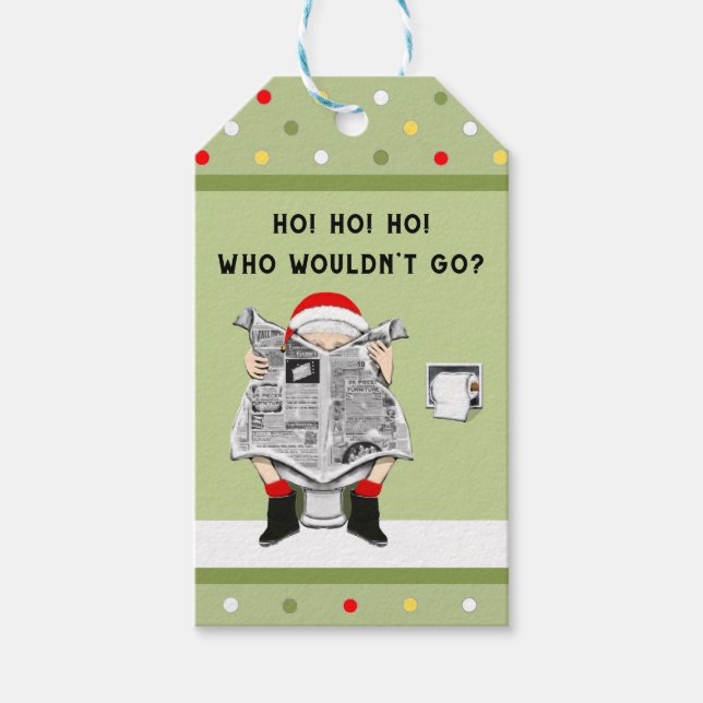Weihnachtsweiße Elefant Geschenkanhänger (Vorderseite)