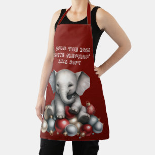 Weihnachtsweiße Elephant Gag Geschenk Schürze