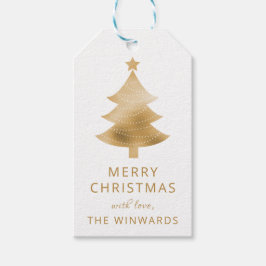 Weihnachtsweiße & goldene Foil Weihnachtsbaum Geschenkanhänger