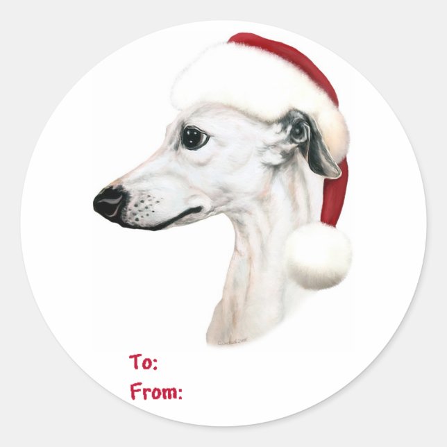 Weihnachtsweiße Weihnachtsmarken Runder Aufkleber (Vorderseite)