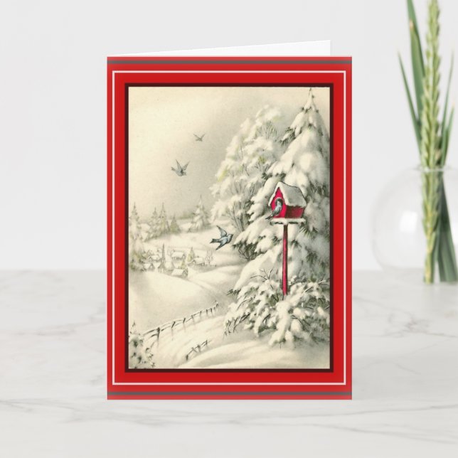Weihnachtsweiße Winter-Märchenland-Karte Feiertagskarte (Vorderseite)