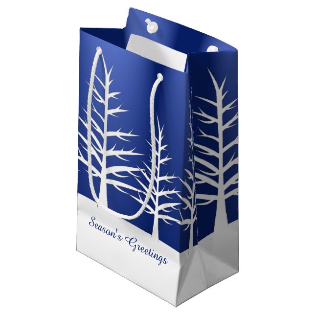 Weihnachtsweißer Baum-Schnee Kleine Geschenktüte (Vorderseite Schrägansicht)