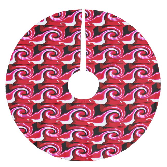 Weihnachtswellen Polyester Weihnachtsbaumdecke (Vorderseite)