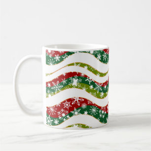 Weihnachtswellen und Schneeflocken  Kaffeetasse