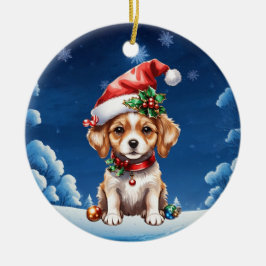 Weihnachtswelpen Keramik Ornament