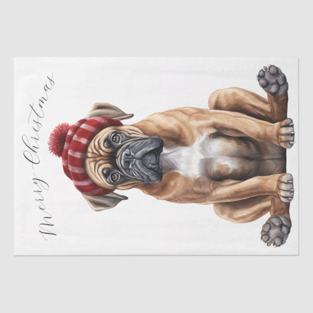 Weihnachtswelpen Seidenpapier (Vorderseite)