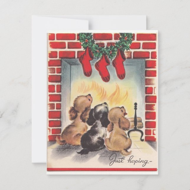 Weihnachtswelpen warten auf Weihnachten (Vorderseite)