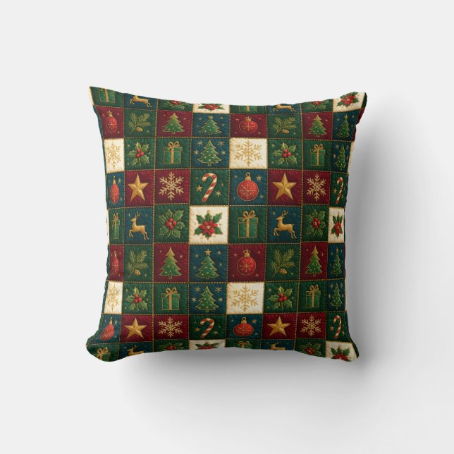 Weihnachtswerk mit Holidays Motifs Kissen (Vorderseite)