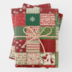 Weihnachtswerk, Quiltierstoff Geschenkpapier Set