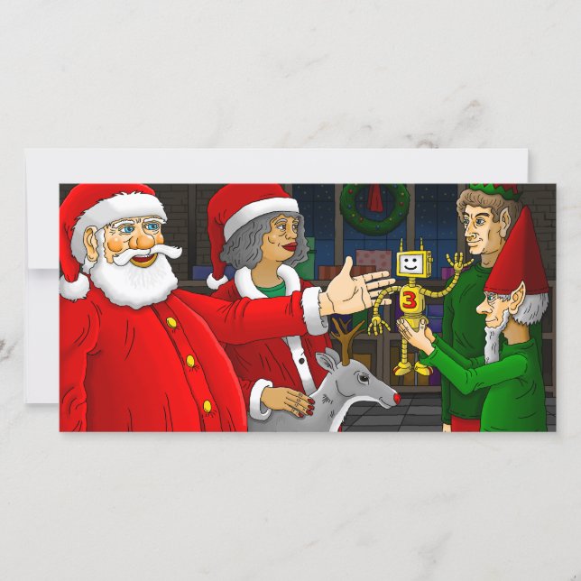 Weihnachtswerkstatt Feiertagskarte (Vorderseite)