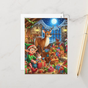 Weihnachtswerkstatt Feiertagspostkarte