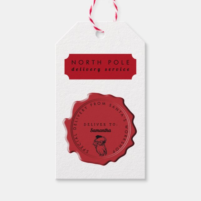 Weihnachtswerkstatt Individuelle Name Weihnachtsfe Geschenkanhänger (Vorderseite)