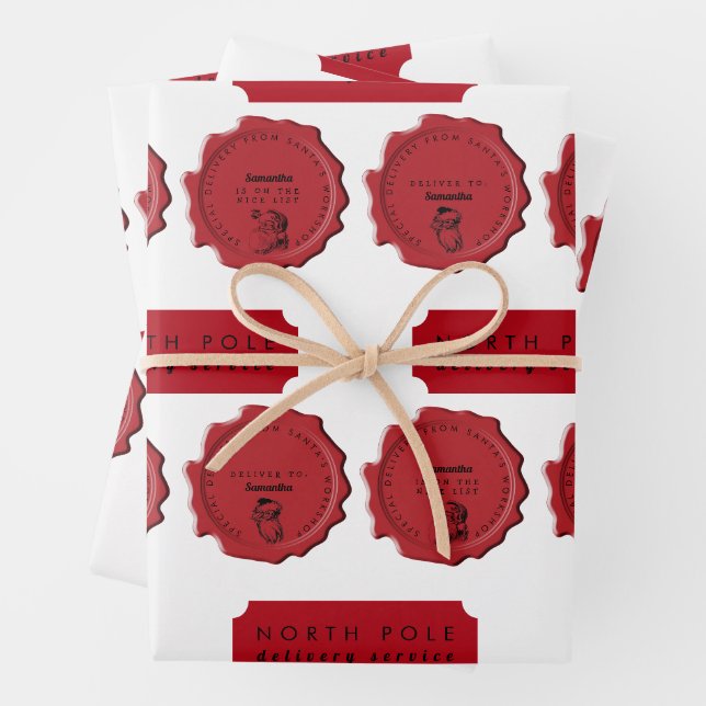 Weihnachtswerkstatt Individuelle Name Weihnachtsfe Geschenkpapier Set (Beispiel)