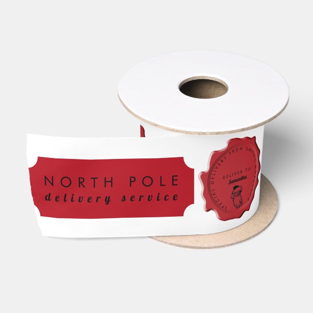 Weihnachtswerkstatt Individuelle Name Weihnachtsfe Satinband (Spule)