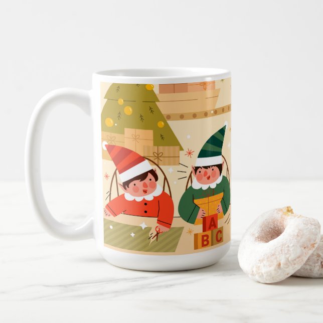 Weihnachtswerkstatt Kaffeetasse (Mit Donut)