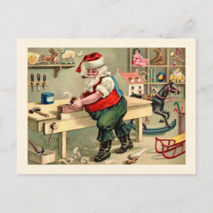 Weihnachtswerkstatt Vintage-Karte Postkarte
