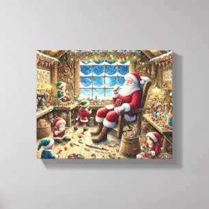 Weihnachtswerkstatt Weihnachtswall Kunst Gemütli Leinwanddruck