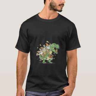 Weihnachtswichtel auf Tyrannosaurus Rex Dinosaurie T-Shirt