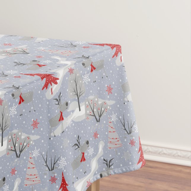 Weihnachtswild im Wald. Weihnachten, Hirsch Tischdecke (Beispiel)