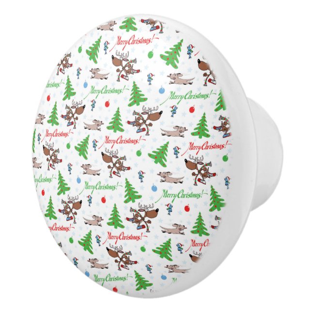 Weihnachtswild Keramikknauf (Rechts)