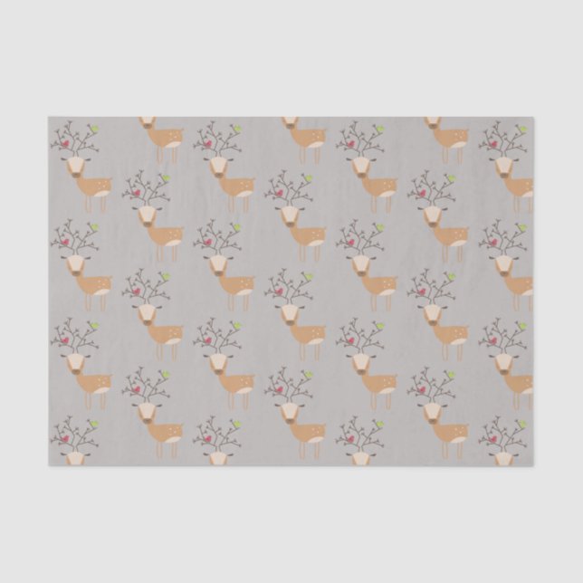 Weihnachtswild mit Vögeln Seidenpapier (Vorderseite)