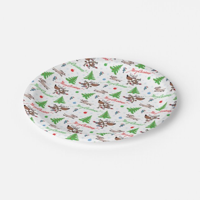 Weihnachtswild Pappteller (Schrägansicht)