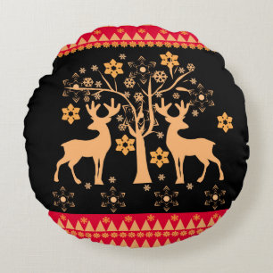 Weihnachtswild Rundes Kissen