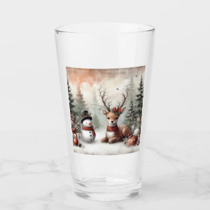 Weihnachtswild/Schneemann im klassischen Wald Glas