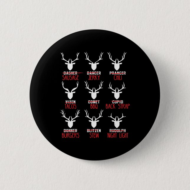 Weihnachtswildjäger aller Rentiere des Weihnachtsm Button (Vorderseite)