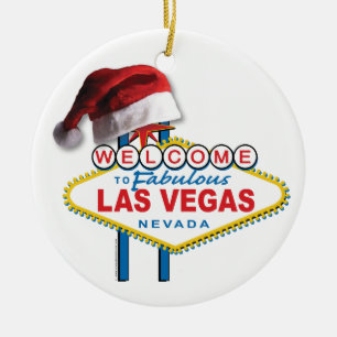 Weihnachtswillkommen nach Las Vegas Keramik Ornament