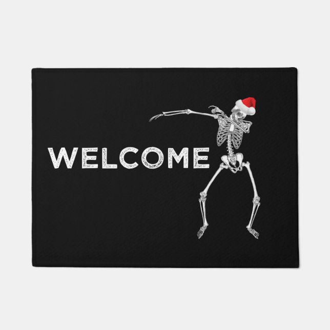 Weihnachtswillkommene Fußmatte, die Skeleton Sankt Fußmatte (Vorderseite)