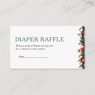 Weihnachtswindelraffelkarte - Babyshower-Spiel Begleitkarte