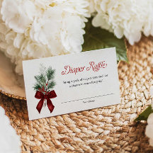 Weihnachtswindelraffelticket mit roter Schleife