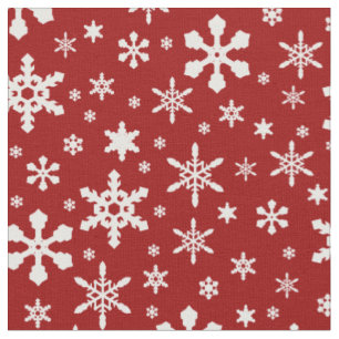 Weihnachtswinter-Schneeflocke-Muster-Rot und Weiß Stoff