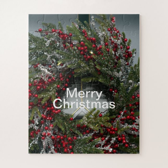 Weihnachtswinters Wreath Red Berries Icicles (Vertikal)