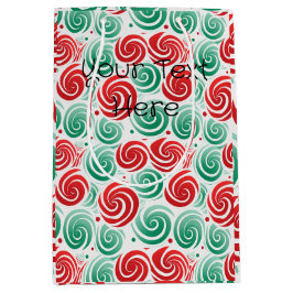 Weihnachtswirbel rot, grün und weiß mittlere geschenktüte