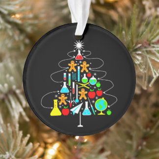 Weihnachtswissenschaftslehrer Baum Chemie Schule Ornament