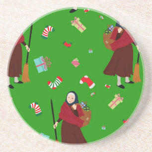 Weihnachtswitz Befana Getränkeuntersetzer