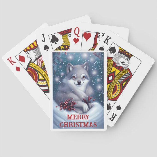 Weihnachtswolf - Karten spielen Spielkarten (Rückseite)