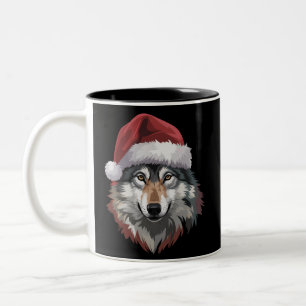 Weihnachtswolf Lustiges Weihnachtsgeschenk Tierlie Zweifarbige Tasse