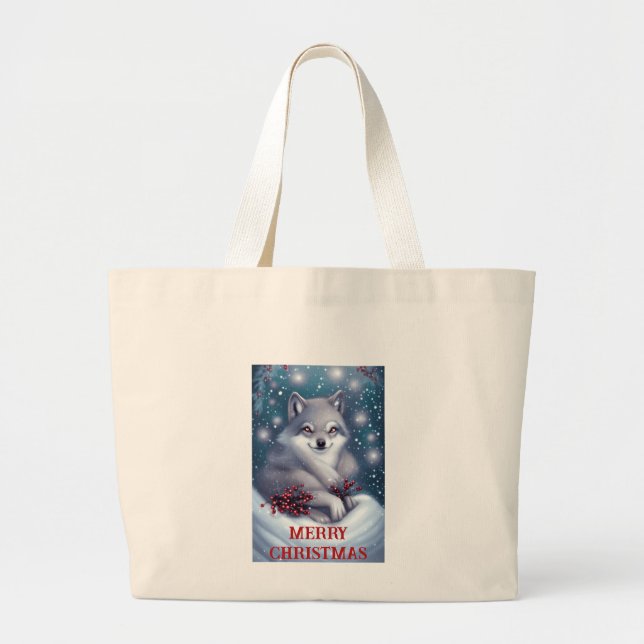 Weihnachtswolf - Tragetasche (Vorne)