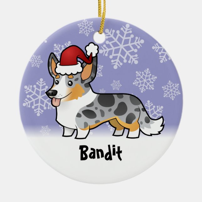 Weihnachtswolljacken-WaliserCorgi (addieren Sie Keramikornament (Vorne)