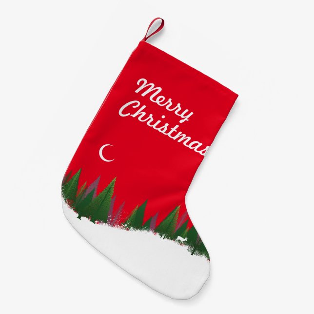 Weihnachtswoods Szene Strumpf Kleiner Weihnachtsstrumpf (Vorderansicht (hängend))